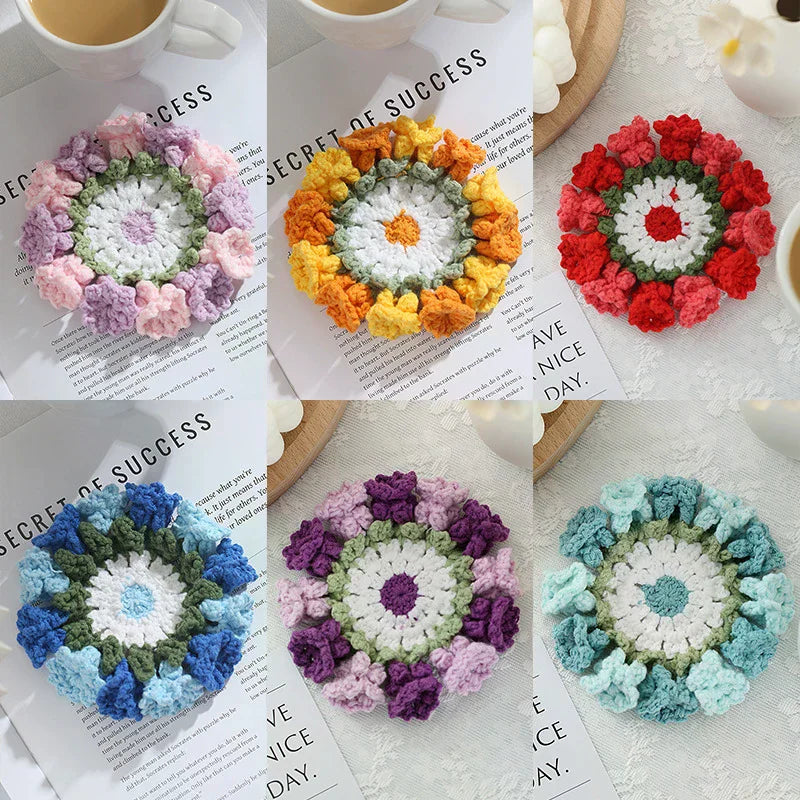 Lily of the Valley Crochet Coaster Flower Placemat Bouquet Cup Pad Coffee Mug Mat - Unique Mother's Day Gift