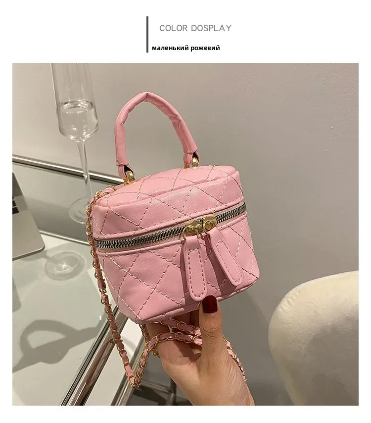 Trendy  Buet Handbag Women's Crossbody Bag Luxury Feel Small  Design Handbag Soft PU Leather Zipper Closure Casual
