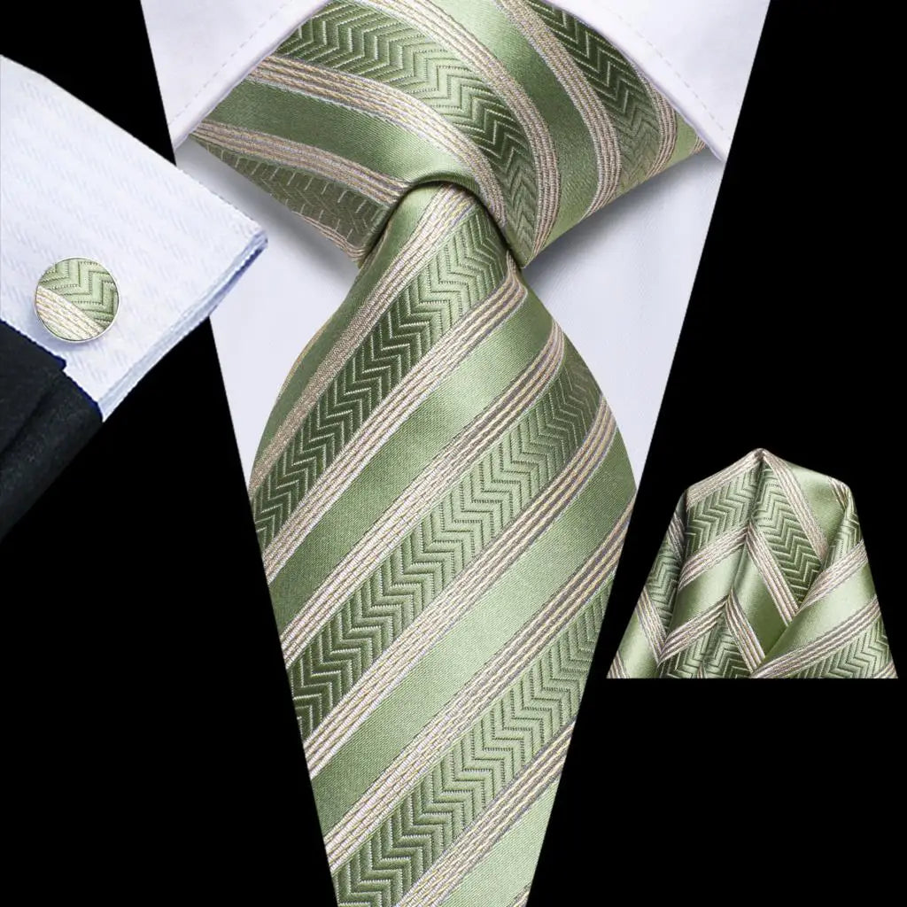 Hi-Tie Teal Green Floral Mens Fashion Necktie Handkerchief Cufflinks for Tuxedo Accessory Classic Silk Luxury Tie for Man Gift