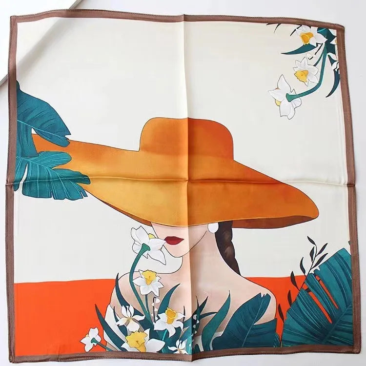 New 70x70cm Square Scarf Women Spring Summer Thin Sun Protection Neck Protection Tie Headband Versatile Scarves Party Gift
