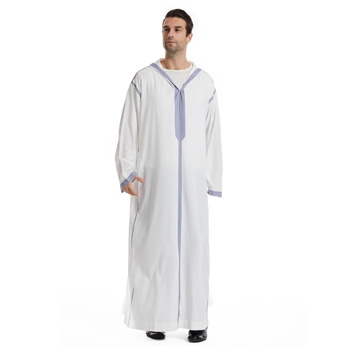 Muslim Men Hooded Robe Dishdasha Modest Islamic Dubai Saudi Prayer Abaya Kaftan Eid Ramadan Morocco Jubba Arab Thobe Abayas