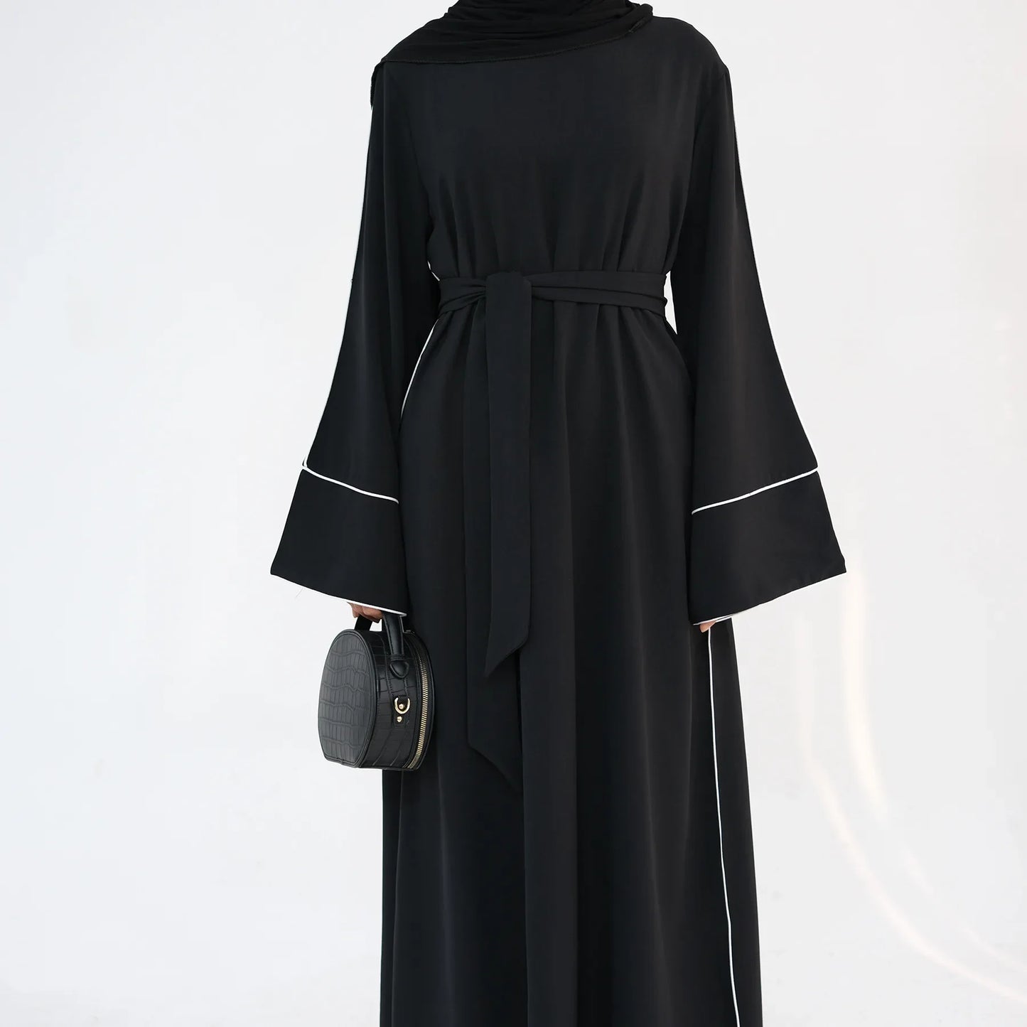 Eid Plain Closed Abaya Dress Silk Velvet Abayas for Women Dubai Luxury Muslim Modest Dresses Islamic Clothing Kaftan Hijab Robe