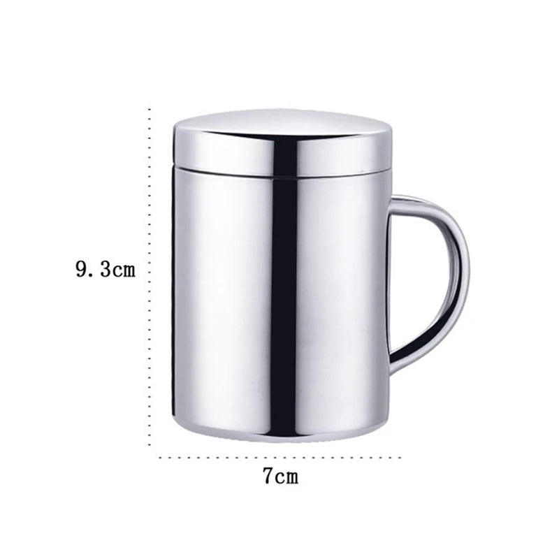 Double Wall Stainless Steel Coffee Mug with lid Portable Cup Travel Tumbler Jug Milk Tea Cups Office Water Mugs