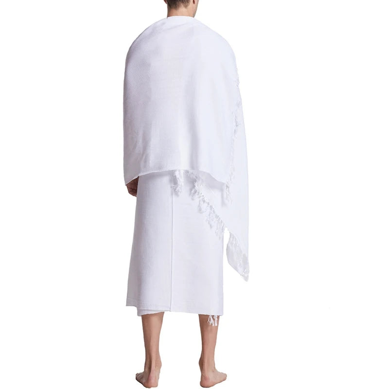 Ihram Pilgrimage Towel for Arab Mecca Hajj Clothes Men Islamic Ramadan Prayer Worship Costumes Shawl Jubba Thobe