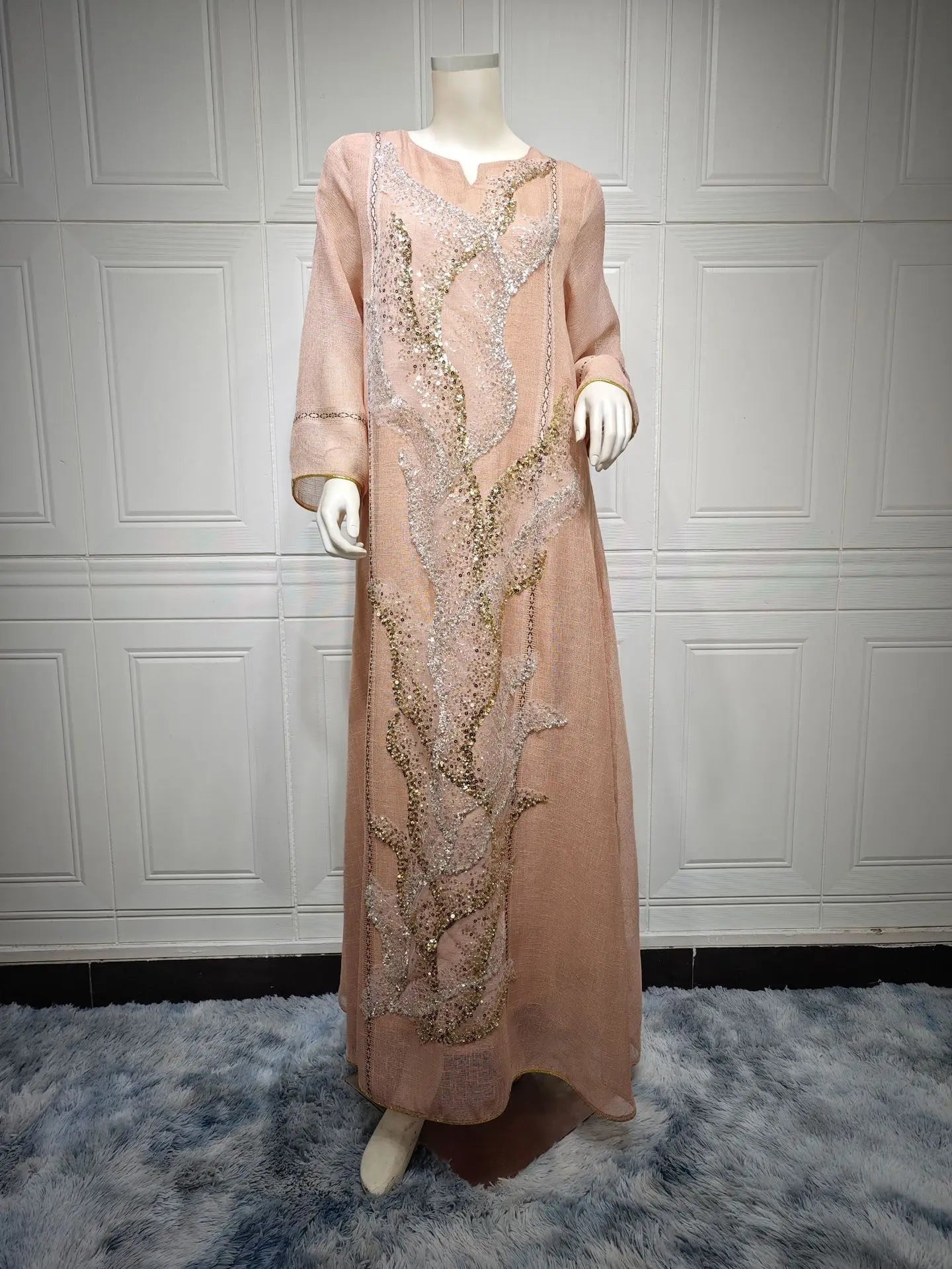 Uni Abaya Dubai Luxury Evening Dress Woman For Party Prom Modest Fashion Mesh Sequins Embroidery New in Dresses 2025