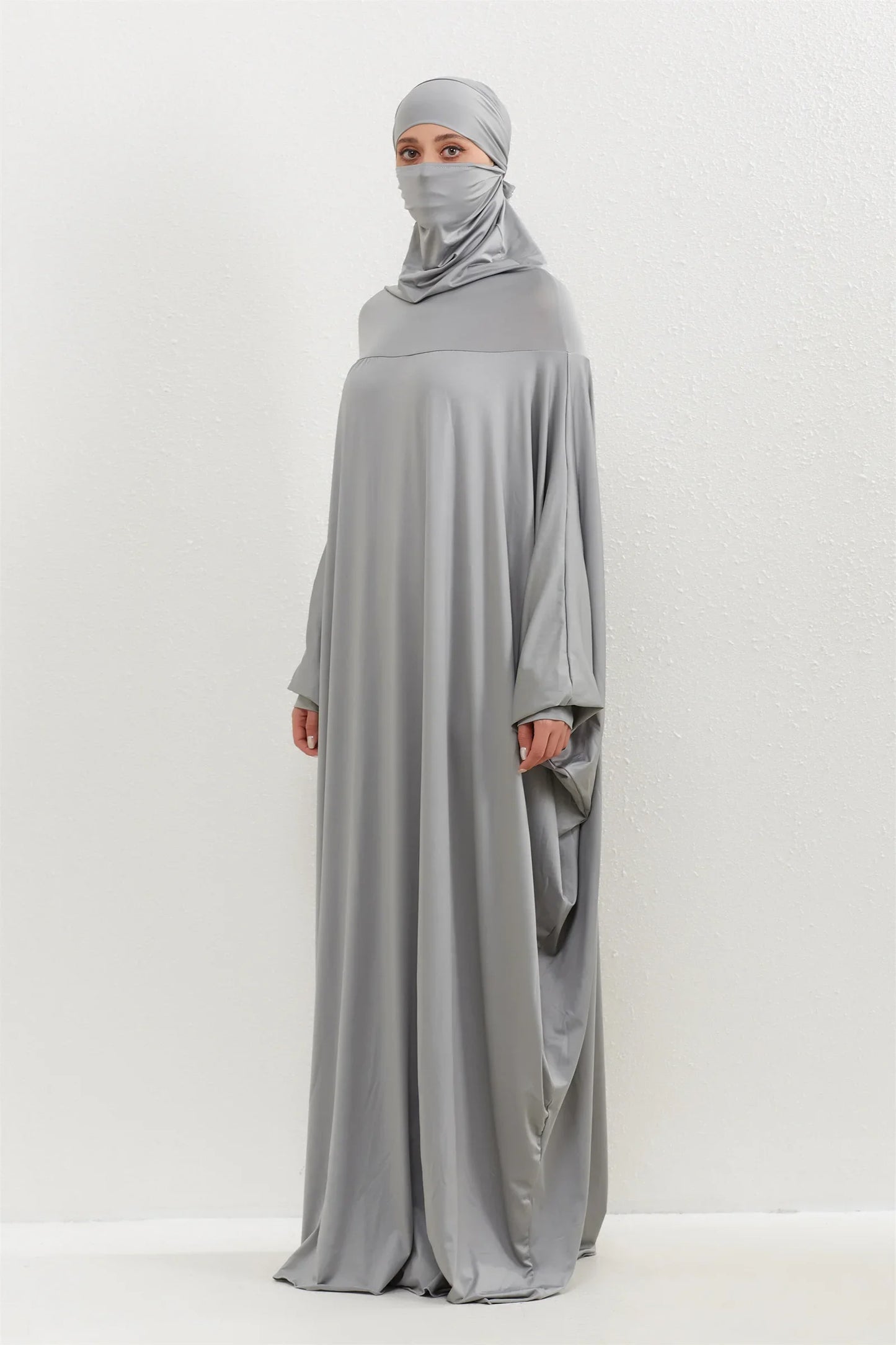 Muslim Abayas Hijab Smocking Sleeve One-piece Prayer Dress Women Jilbabs Hooded Kaftans Islamic Dubai Saudi Robe Turkish Modesty