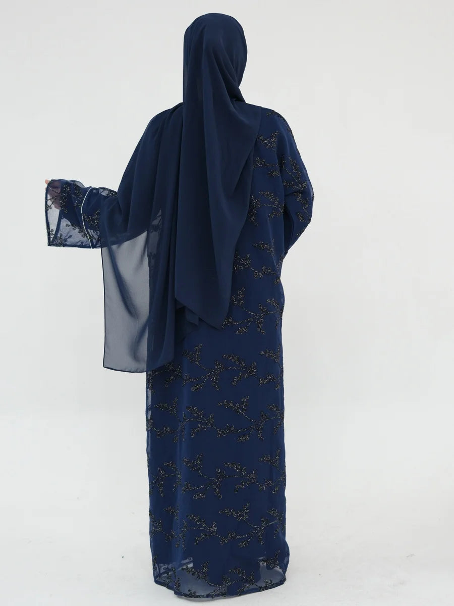 Muslim Women Dubai Abaya Luxury Embroidery Floral Long Dress Kimono Cardigan Kaftan Modest Robe Femme Islamic Clothing Kebaya