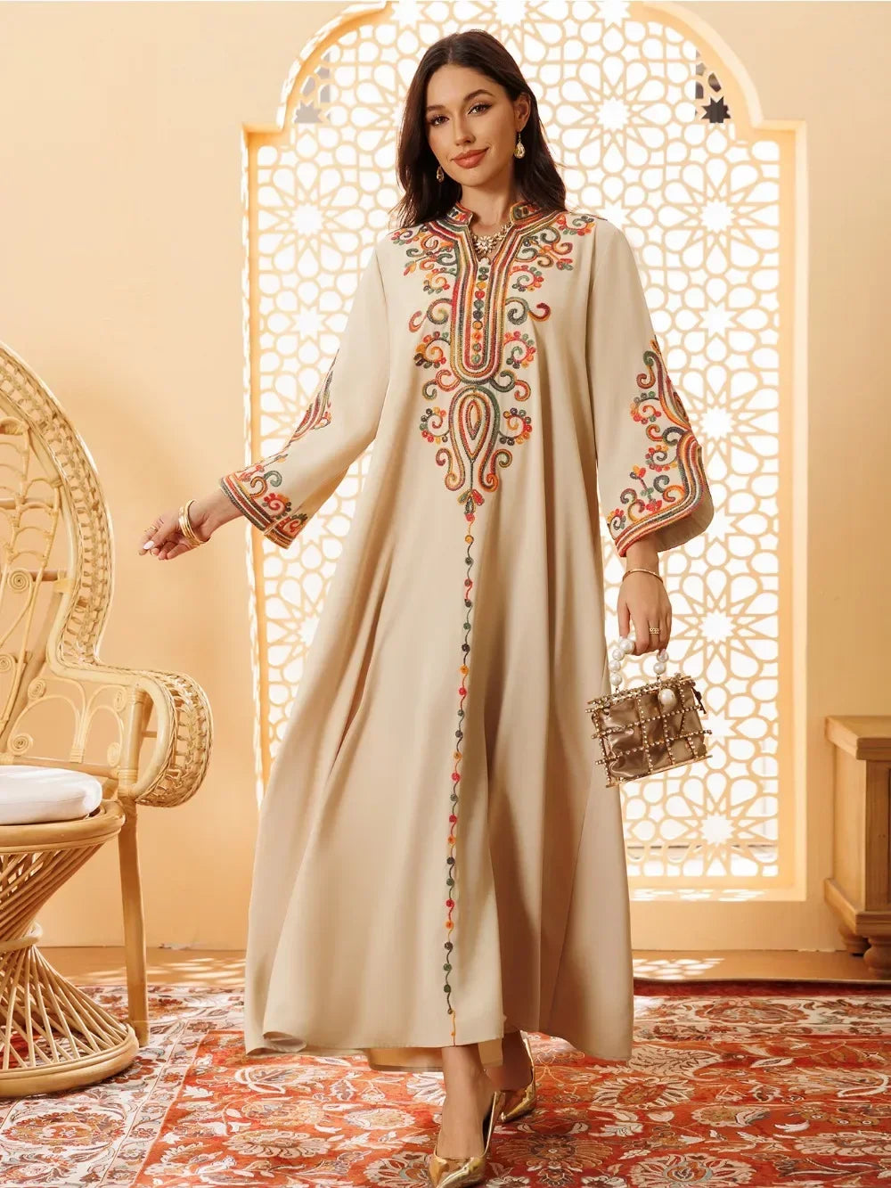 Abaya Dress For Women Embroidery Vestidos Largos Islam Arab Long Robe Jalabiya Ramadan Morocco Kaftan Dubai Abayas Dresses 2026