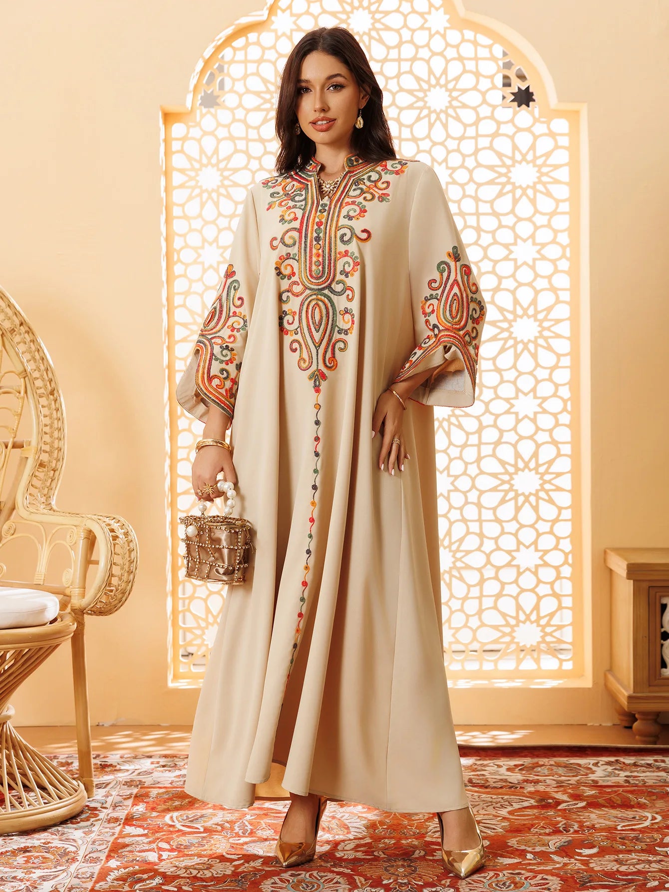 Abaya Dress For Women Embroidery Vestidos Largos Islam Arab Long Robe Jalabiya Ramadan Morocco Kaftan Dubai Abayas Dresses 2026