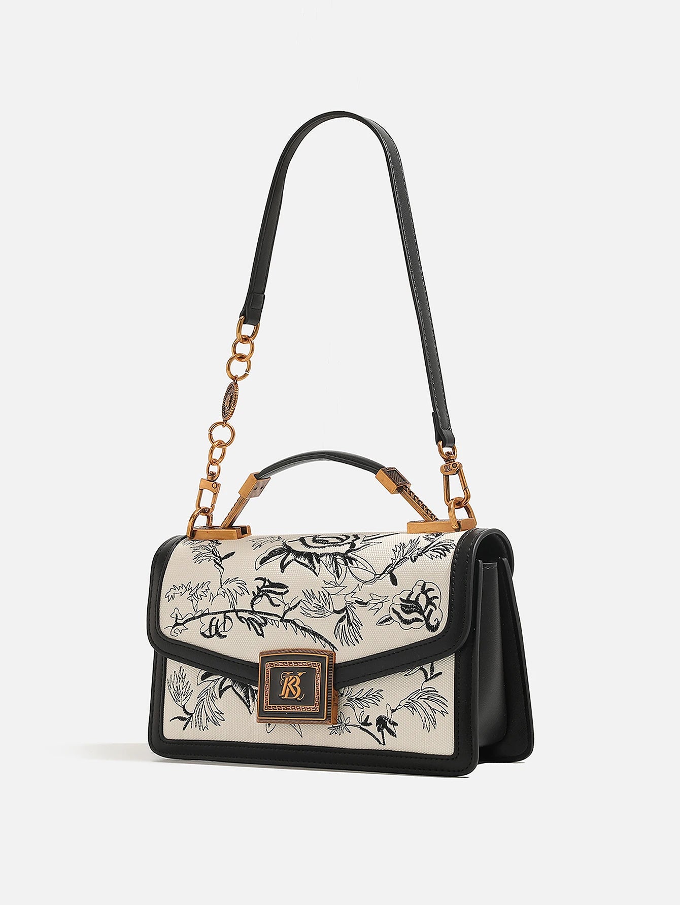 2026 fashionable new luxury high-grade handbag fashionable handbag temperament western embroidery design heavy hardware badge ha