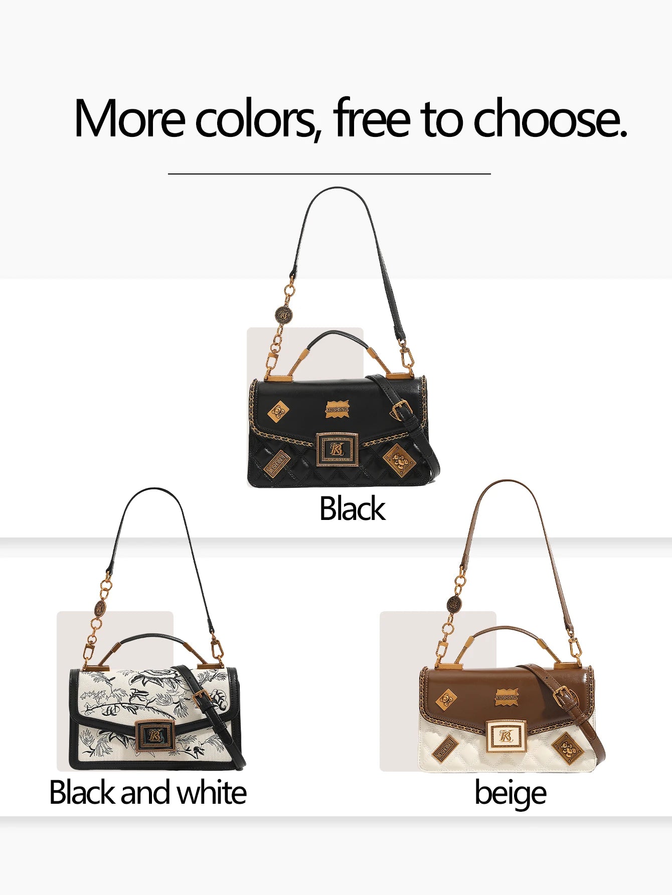 2026 fashionable new luxury high-grade handbag fashionable handbag temperament western embroidery design heavy hardware badge ha