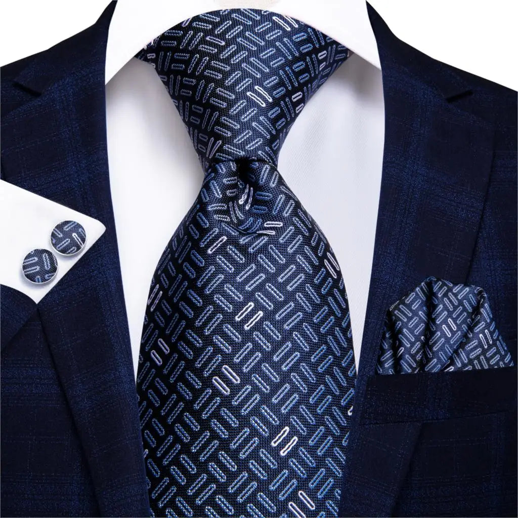 Hi-Tie Blue New Fashion Business Paisley Silk Men's Tie NeckTie 8.5cm Ties for Men Formal Luxury Wedding Quality Gravata