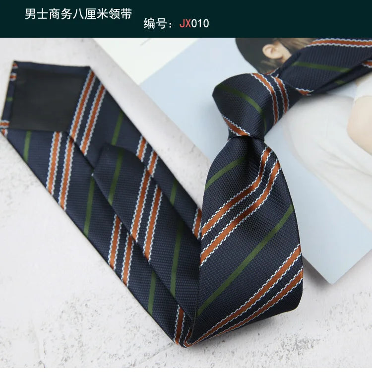 British Italian Style 8CM Formal Ties For Men Business Striped Floral White Brown Neckties Luxury Silk Neck Ties Wedding Cravat