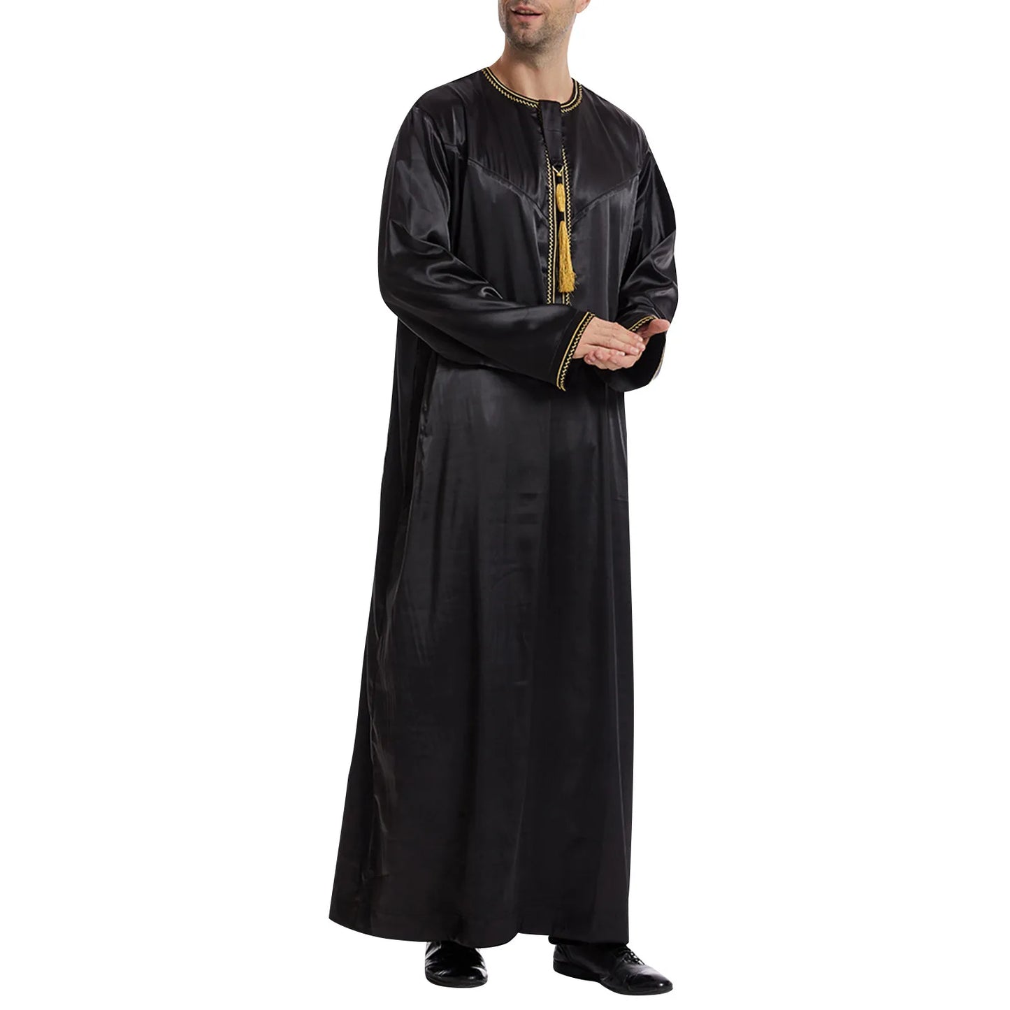 Men'S Muslim Robe Men Pullover Dress Abaya Daffah Jubba Thobe Pakistan Saudi Arab Kaftan Islam Clothing Prayer Robe Afghan
