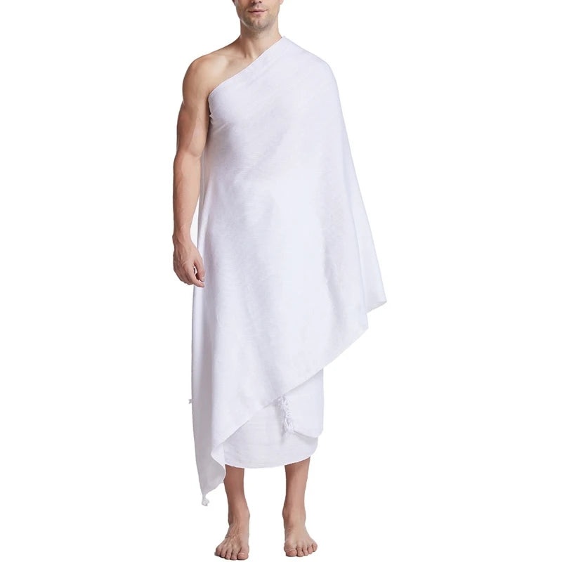 Ihram Pilgrimage Towel for Arab Mecca Hajj Clothes Men Islamic Ramadan Prayer Worship Costumes Shawl Jubba Thobe
