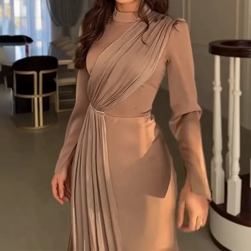 Muslim Long Dress Abaya Women Party Dresses Maxi Gown Jalabiya Folds Dubai Abayas Kaftan Islam 2025 Vestidos Ramadan Morocco