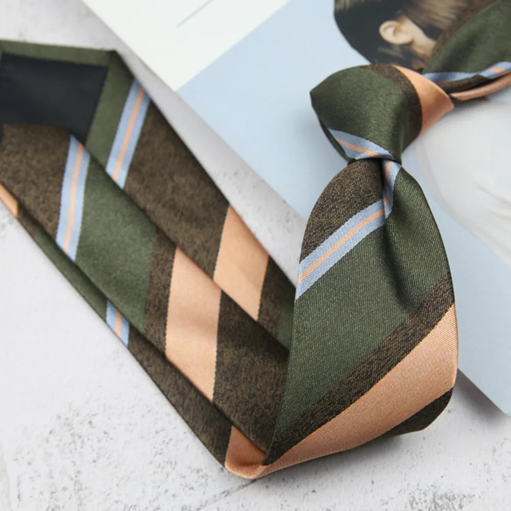 British Italian Style 8CM Formal Ties For Men Business Striped Floral White Brown Neckties Luxury Silk Neck Ties Wedding Cravat