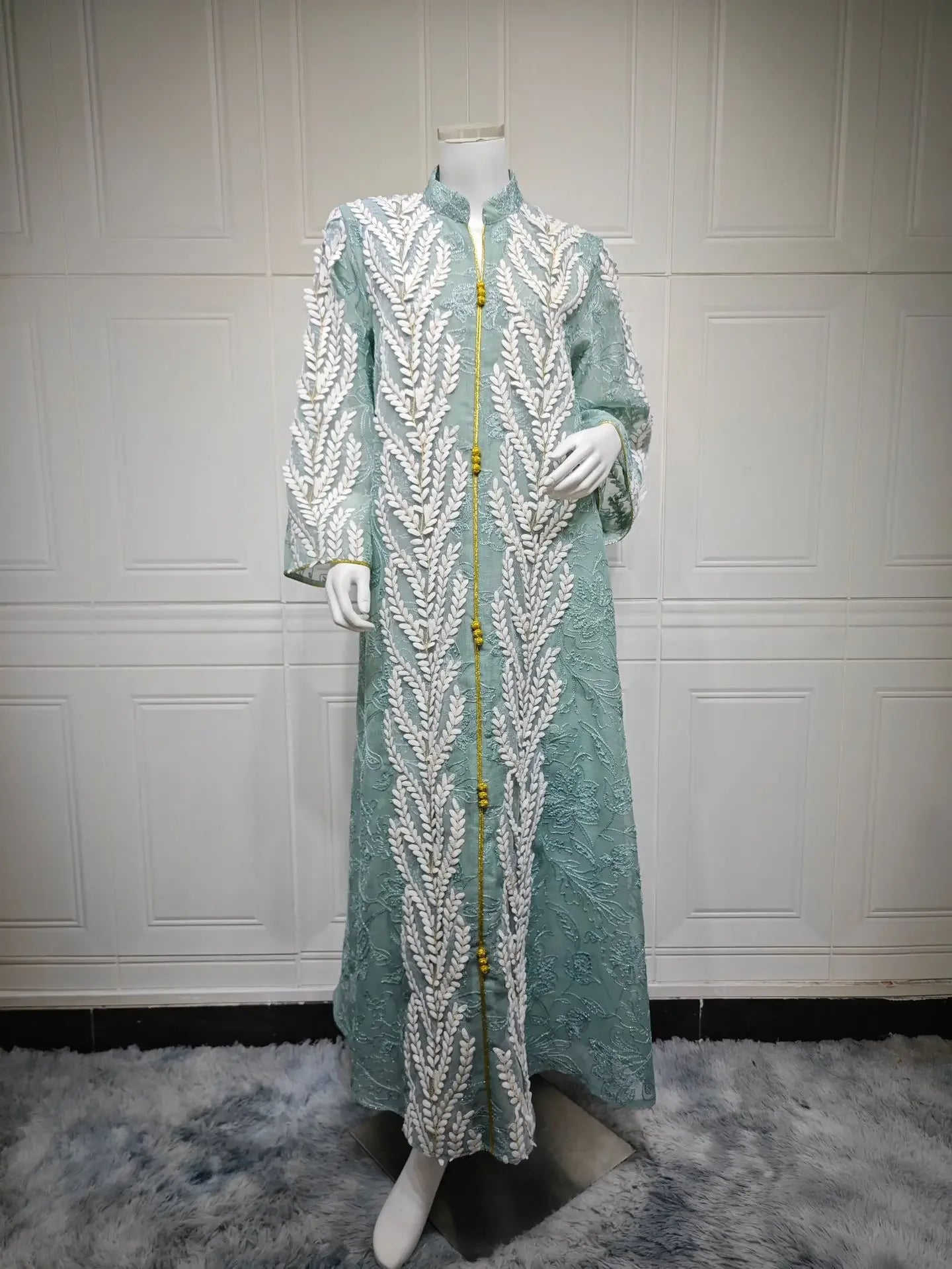 Eid Mesh Dress Women Abaya Party Dress Women Jalabiya Gorgeous Embroidery Saudi Arab Sequins Muslim Ramadan Vestidos Largos Robe