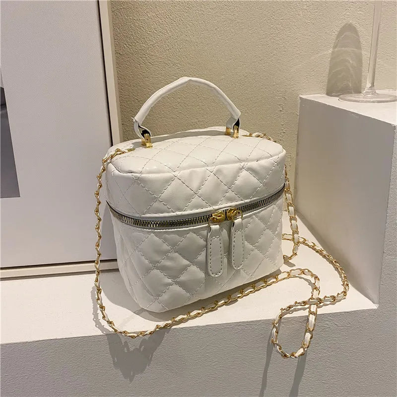Trendy  Buet Handbag Women's Crossbody Bag Luxury Feel Small  Design Handbag Soft PU Leather Zipper Closure Casual