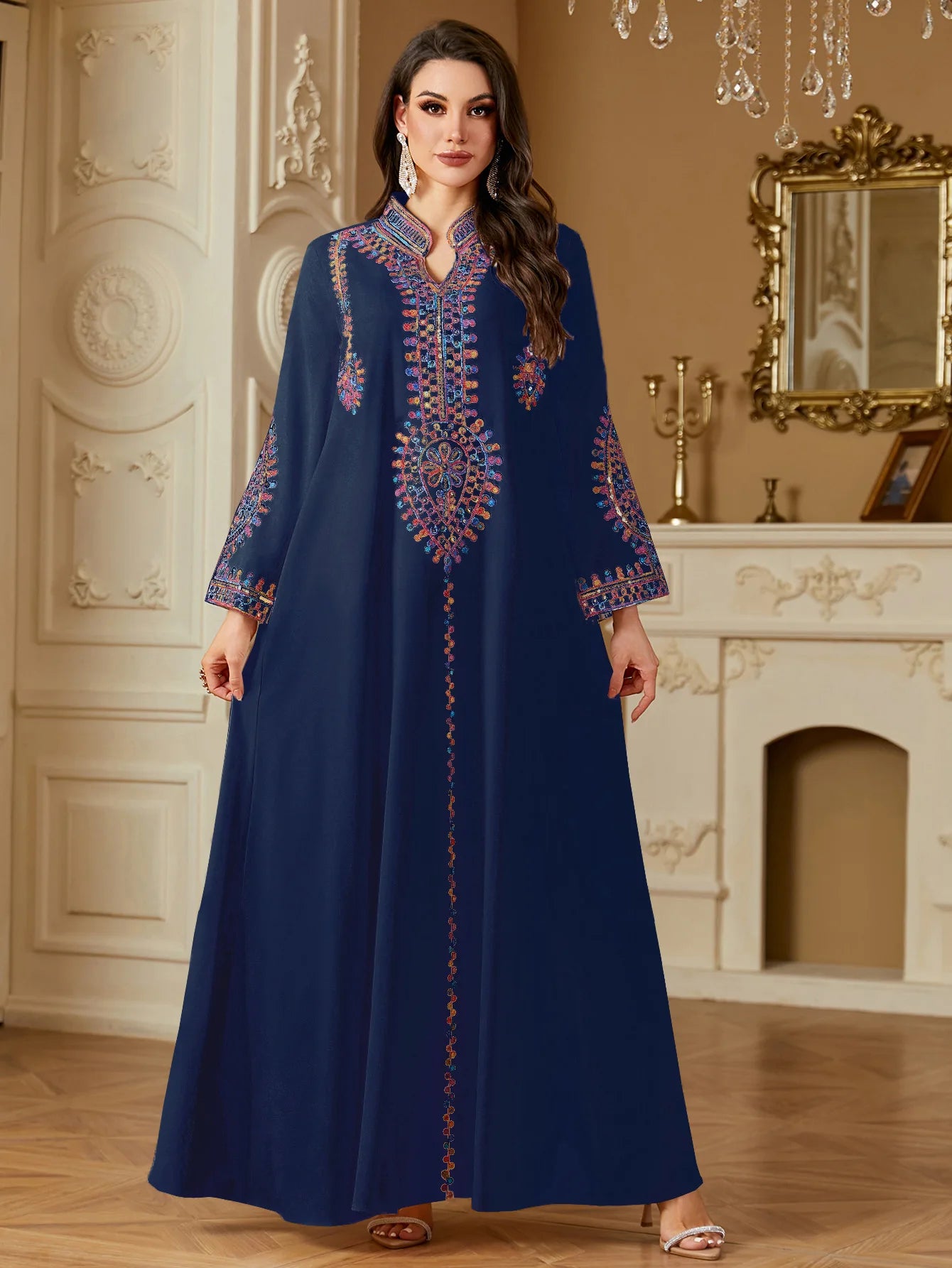 Eid Muslim Embroidery Dress for Women Abaya Party Long Dresses  Caftan Robe Jalabiya Ramadan Morocco Dubai 2025 Vestidos Largos