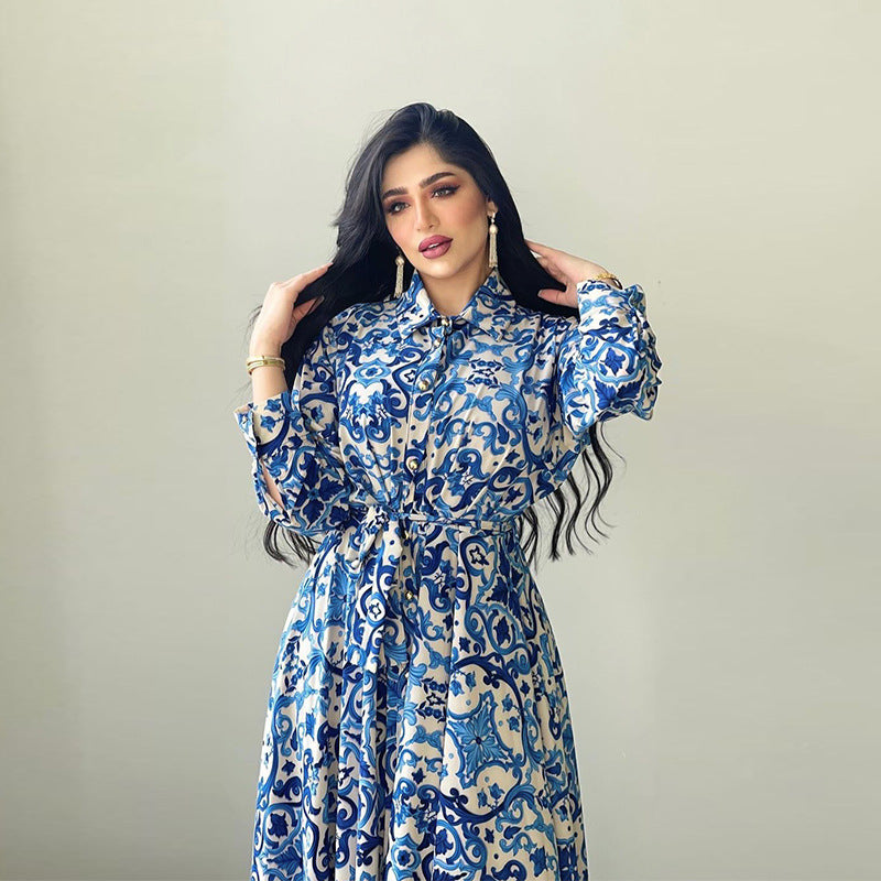Saudi Long Dresses For Women Floral Abaya Muslim Arabic Wear Long Shirt  Summer Elegance Robe Girl's Clothing