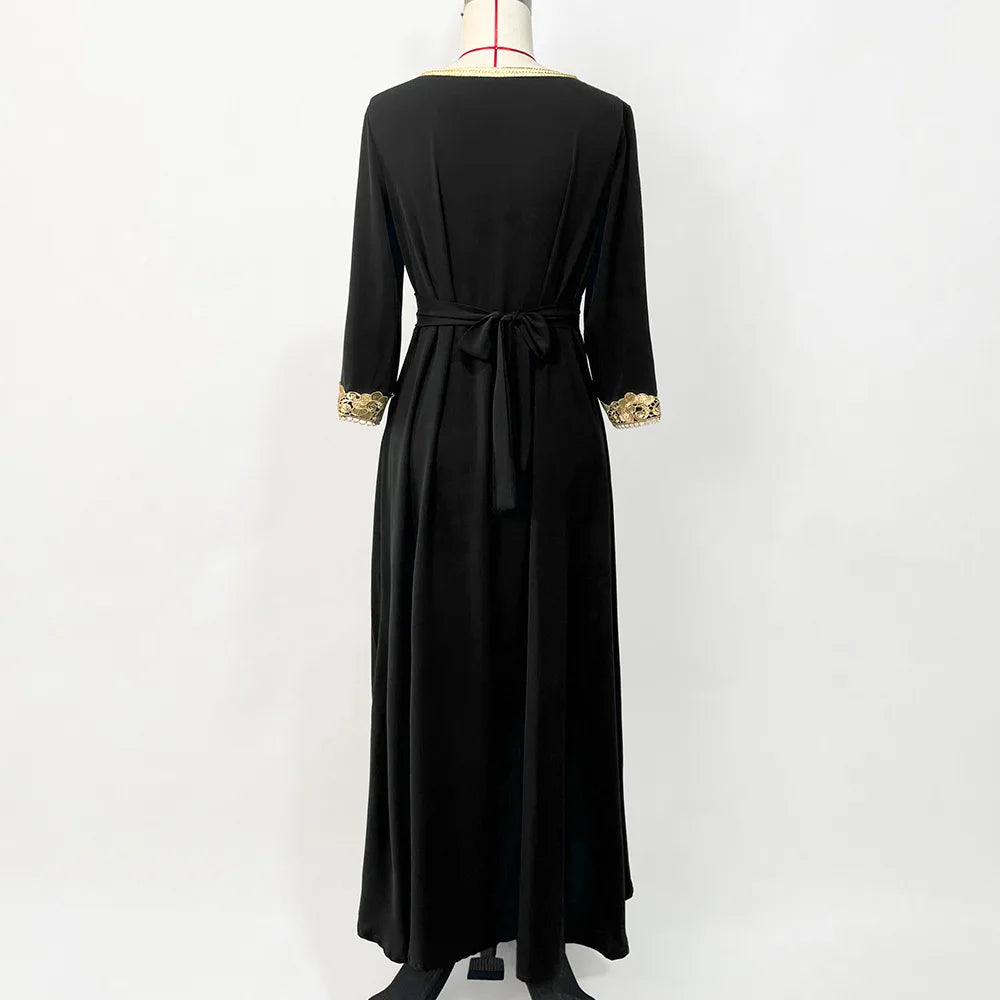 Eid Party Dress For Women Lace Dubai Arab Ramadan Abayas Caftan Kaftan Vestido Eid Muslim Woman Abaya Party Long Dresses 2026