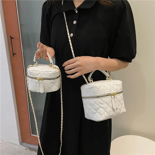 Trendy  Buet Handbag Women's Crossbody Bag Luxury Feel Small  Design Handbag Soft PU Leather Zipper Closure Casual