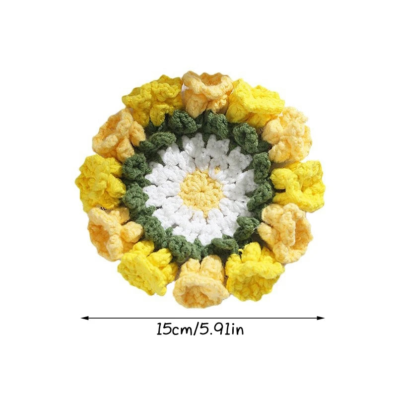 Lily of the Valley Crochet Coaster Flower Placemat Bouquet Cup Pad Coffee Mug Mat - Unique Mother's Day Gift