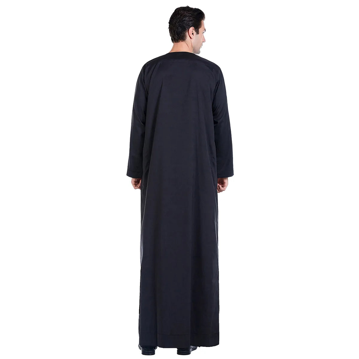 Men Abaya Solid Muslim Long Sleeve Button Dress Pakistan Islam Clothing Jubba Thobe Saudi Arabia Kleding Kaftan Oman Qamis Homme