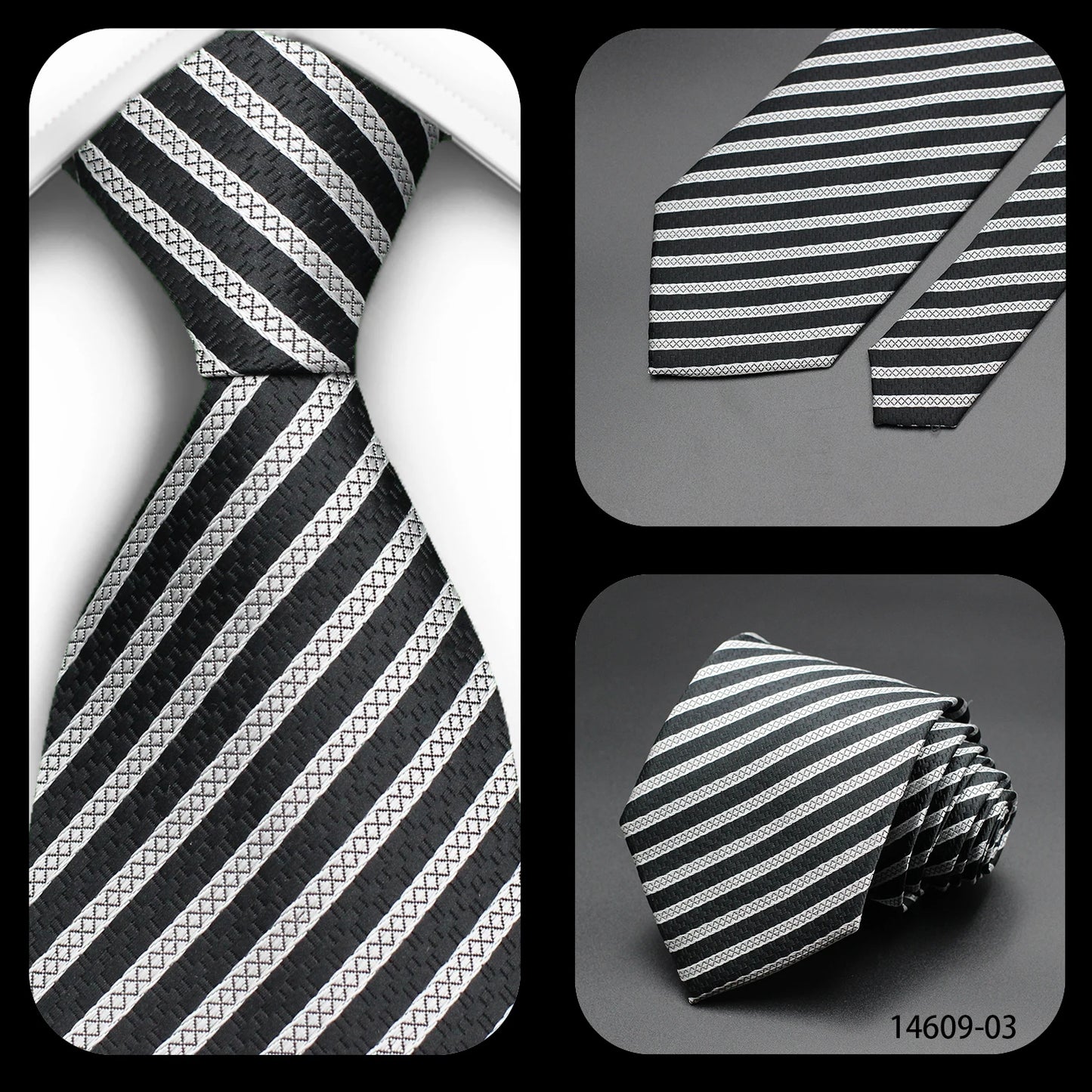 Tie Gravatas Fashion Wholesale Woven Striped Necktie Wedding Accessories Blue Man Fit Group Party Office Neck Ties