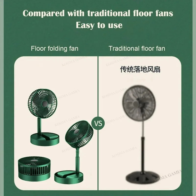 Mini Desktop Foldable Fan Portable Household USB Rechargeable Retractable Mute Fan Electric Adjustable LowNoise Long Standby Fan