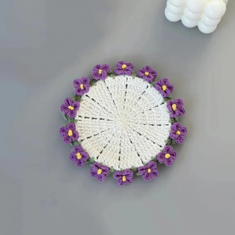 Lily of the Valley Crochet Coaster Flower Placemat Bouquet Cup Pad Coffee Mug Mat - Unique Mother's Day Gift