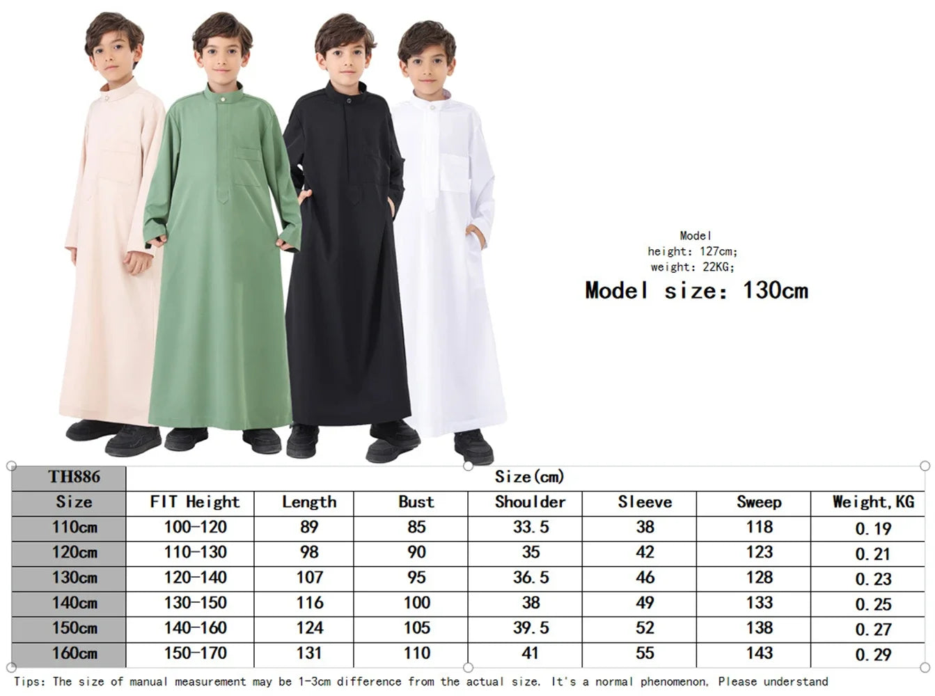 Muslim Kids Boys Jubba Thobe Robe Turkey Arabic Islam Dubai Abayas For Prayer Clothes Djellaba Robe Musulmane Hombre