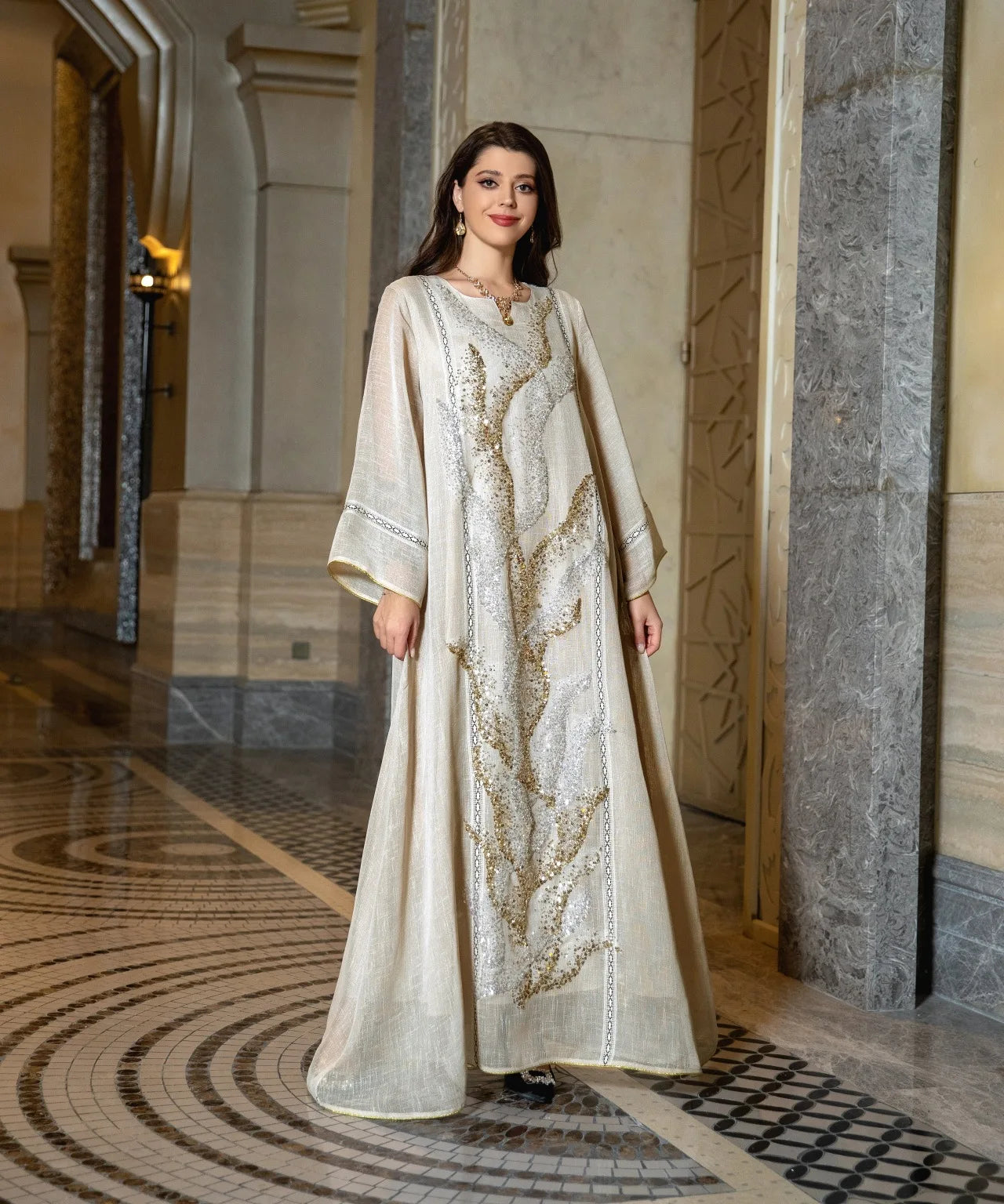 Uni Abaya Dubai Luxury Evening Dress Woman For Party Prom Modest Fashion Mesh Sequins Embroidery New in Dresses 2025