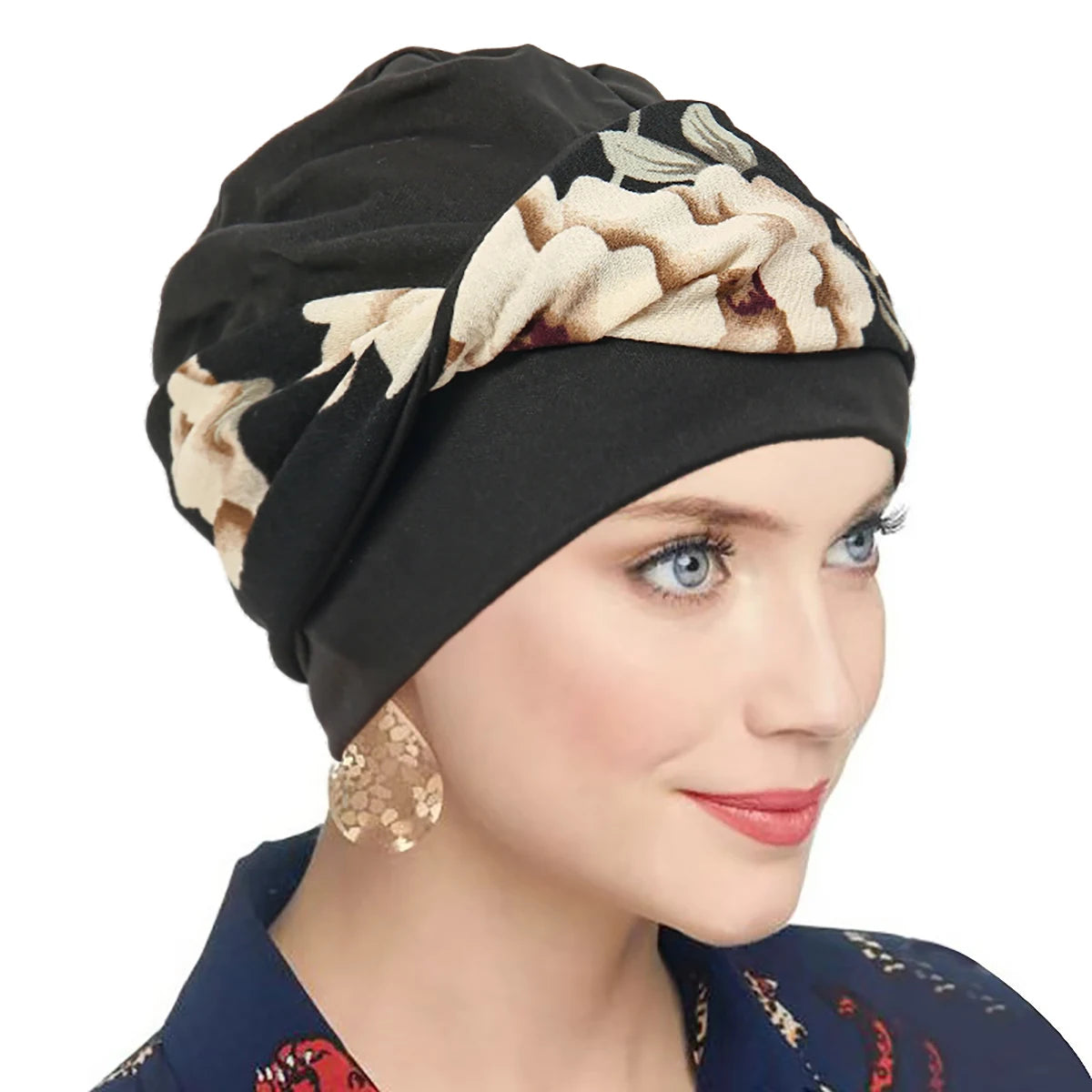 2025 New Muslim Women Twist Braid Turban Hats Pre Tied Headscarf Print Flower Hijabs Bandana Chemo Beanies Caps Cover