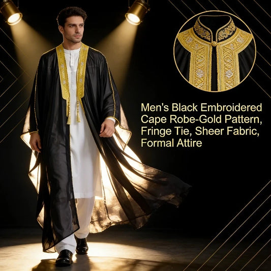 2026 New Middle Eastern Men's Robe Arabic Long Sleeve Cloak for Priests