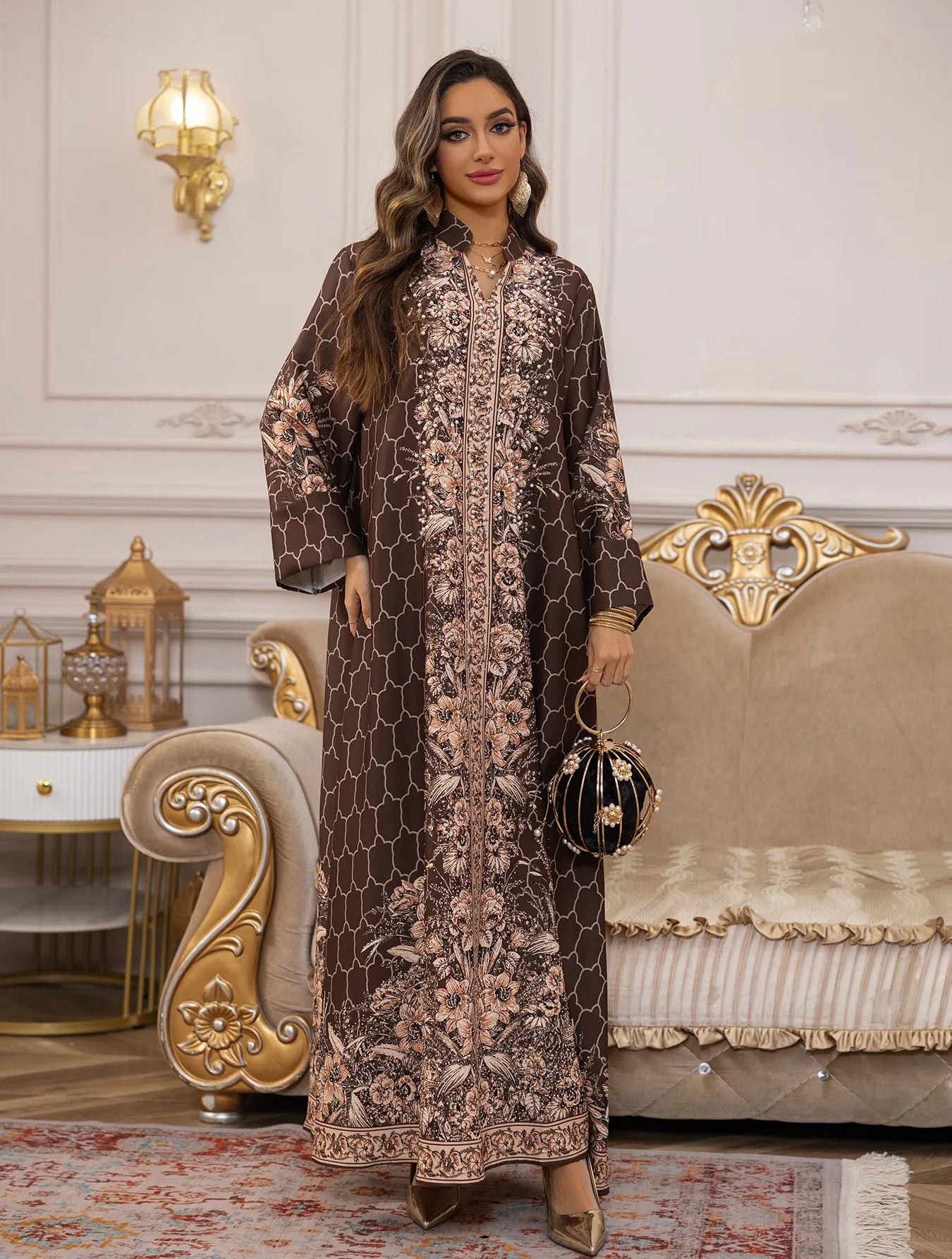 Muslim Dress Women Abaya Eid Diamond Party Dresses Arab Long Robe Print Abayas Dubai Morocco Kaftan Islam Jalabiya Vestidos 2026