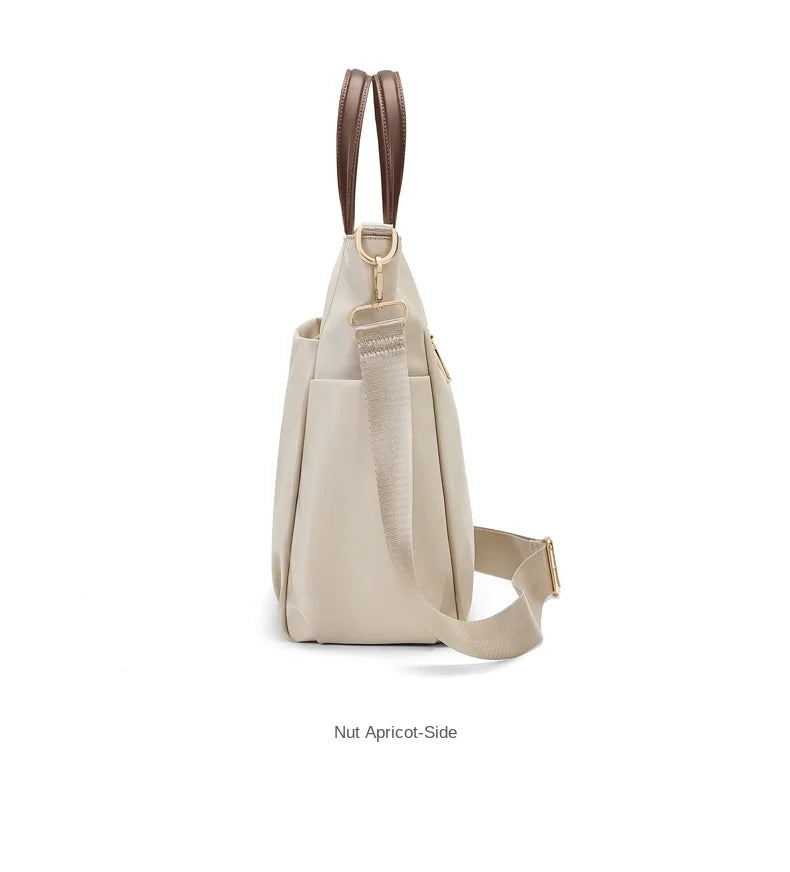 GOLF Women's Handbag Elegant Briefcase Tote Woman Business Leather Handle Nylon Lightweight 15 inch Shoulder Bag Multi Pockets