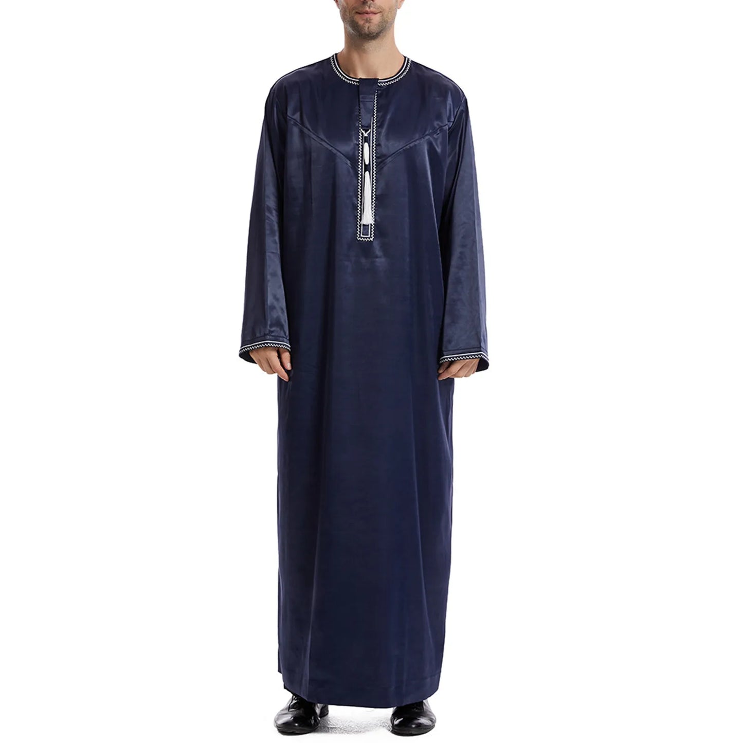 Men'S Muslim Robe Men Pullover Dress Abaya Daffah Jubba Thobe Pakistan Saudi Arab Kaftan Islam Clothing Prayer Robe Afghan