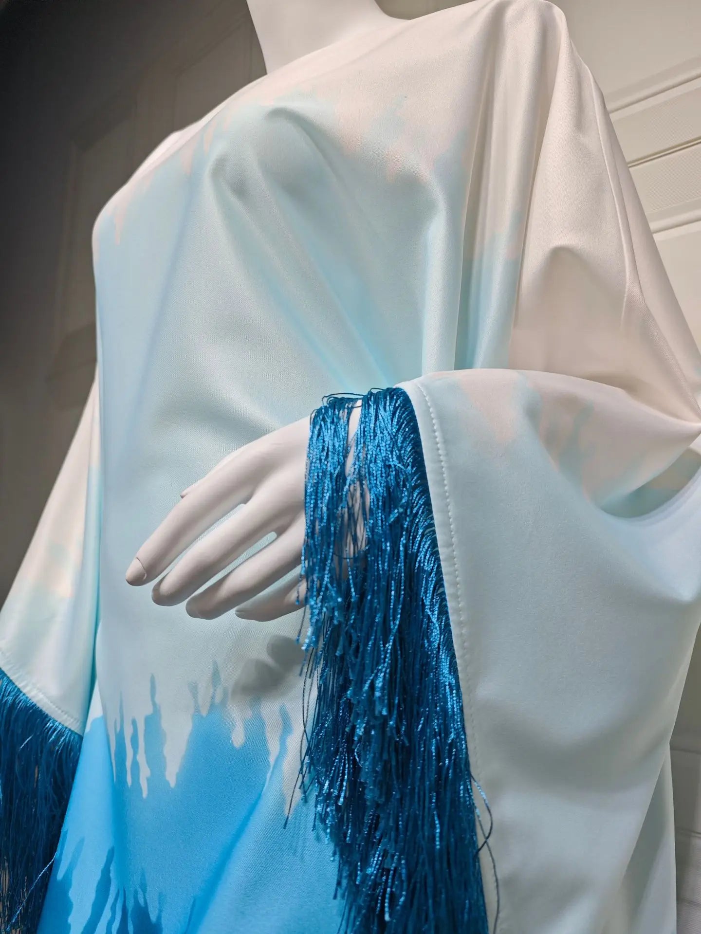 Modest Muslim Batwing Sleeve Gradient Color Tassel Kaftan Eid Al Adha Party Evening Dresses Moroccan Turkey Dubai Abaya Islam