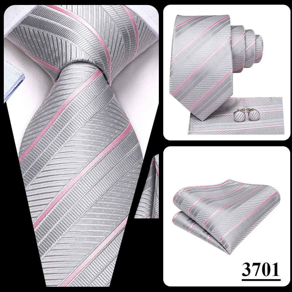 Hi-Tie Champagne Floral Paisley Silk Elegant Tie For Men Groom Wedding Men Necktie Pocket Square Cufflink Accessory Wholesale