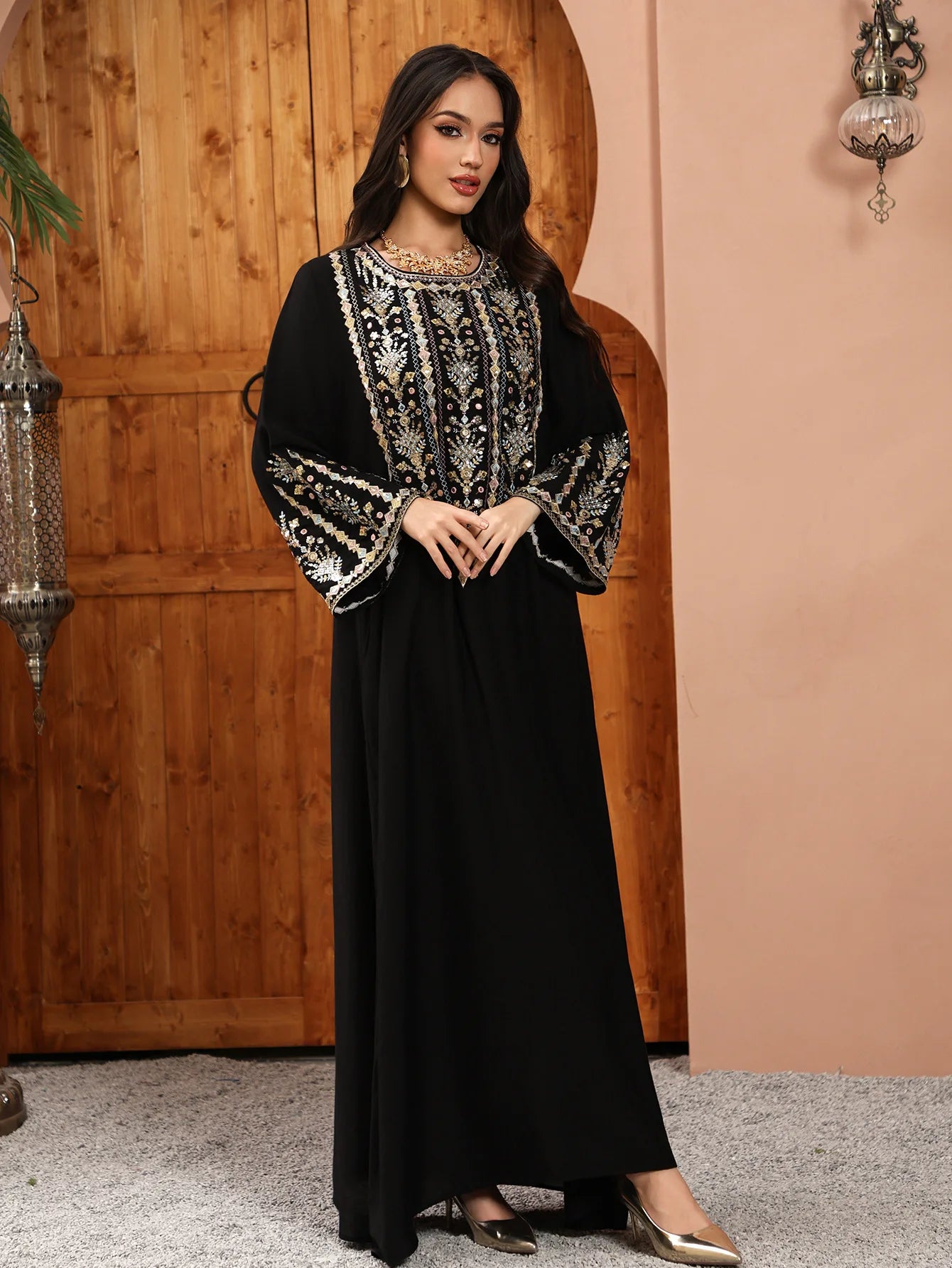 Women Jalabiya Dubai Dress Abaya Eid Ramadan Party Gorgeous Long Dresses Muslim Embroidery Vestidos Largos Robe Saudi Arab 2026