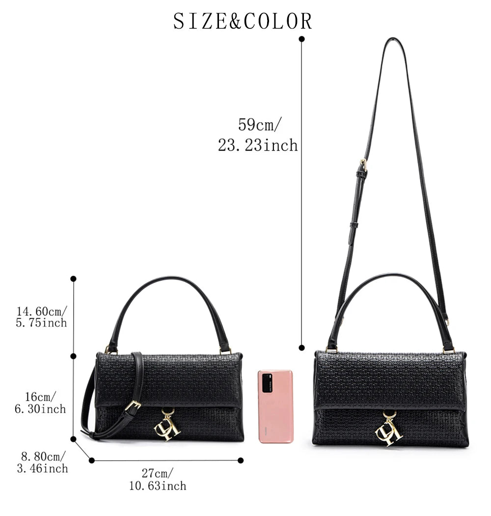 Unique Fashion Printed Women's Handbag Metal Accessories Solid Color Elegant Simplicity Women's Shoulder Bag