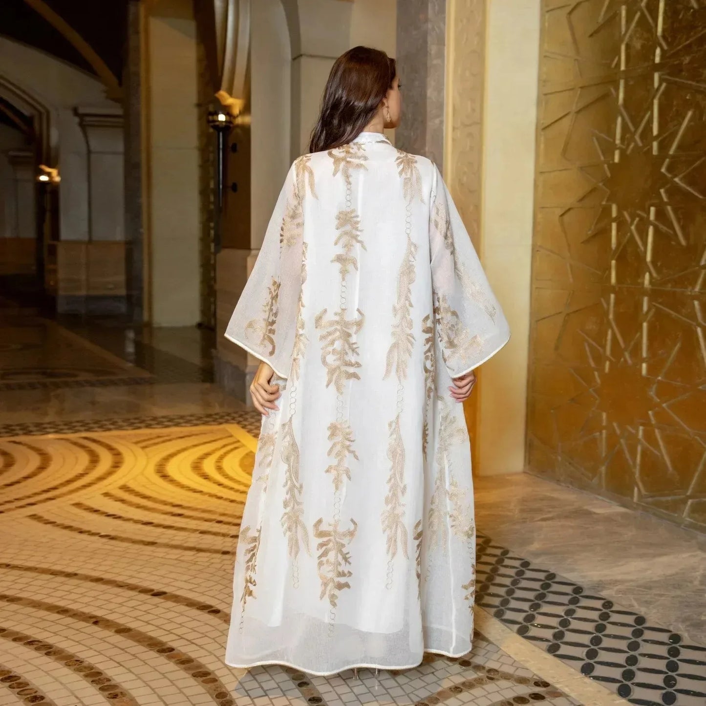 Elegant Muslim Dress Dubai Turkey Robes Islam Saudi Arabia Long Evening Dress Abaya for Women Light Luxury Party Dress Vestidos