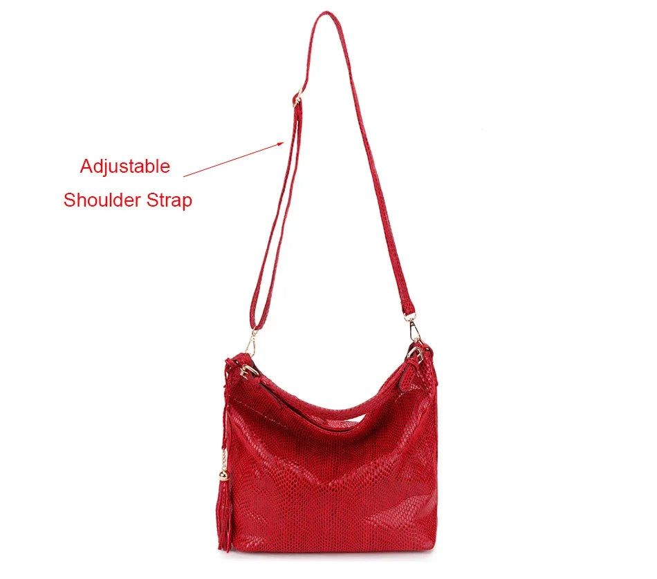 Women Shoulder Bag Girl Handbag Hobo Tassel  Big Black Ladies Hand Bag Female Casual Multifunctional Crossbody Bags for Woman