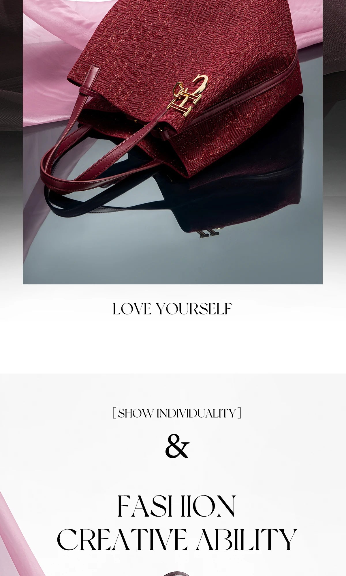 Accessories Handbag Fashion New Solid Color Women's Bucket Bag Large Capacity Letter Design Small Card Bag