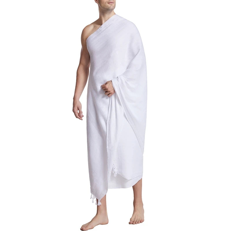 Ihram Pilgrimage Towel for Arab Mecca Hajj Clothes Men Islamic Ramadan Prayer Worship Costumes Shawl Jubba Thobe