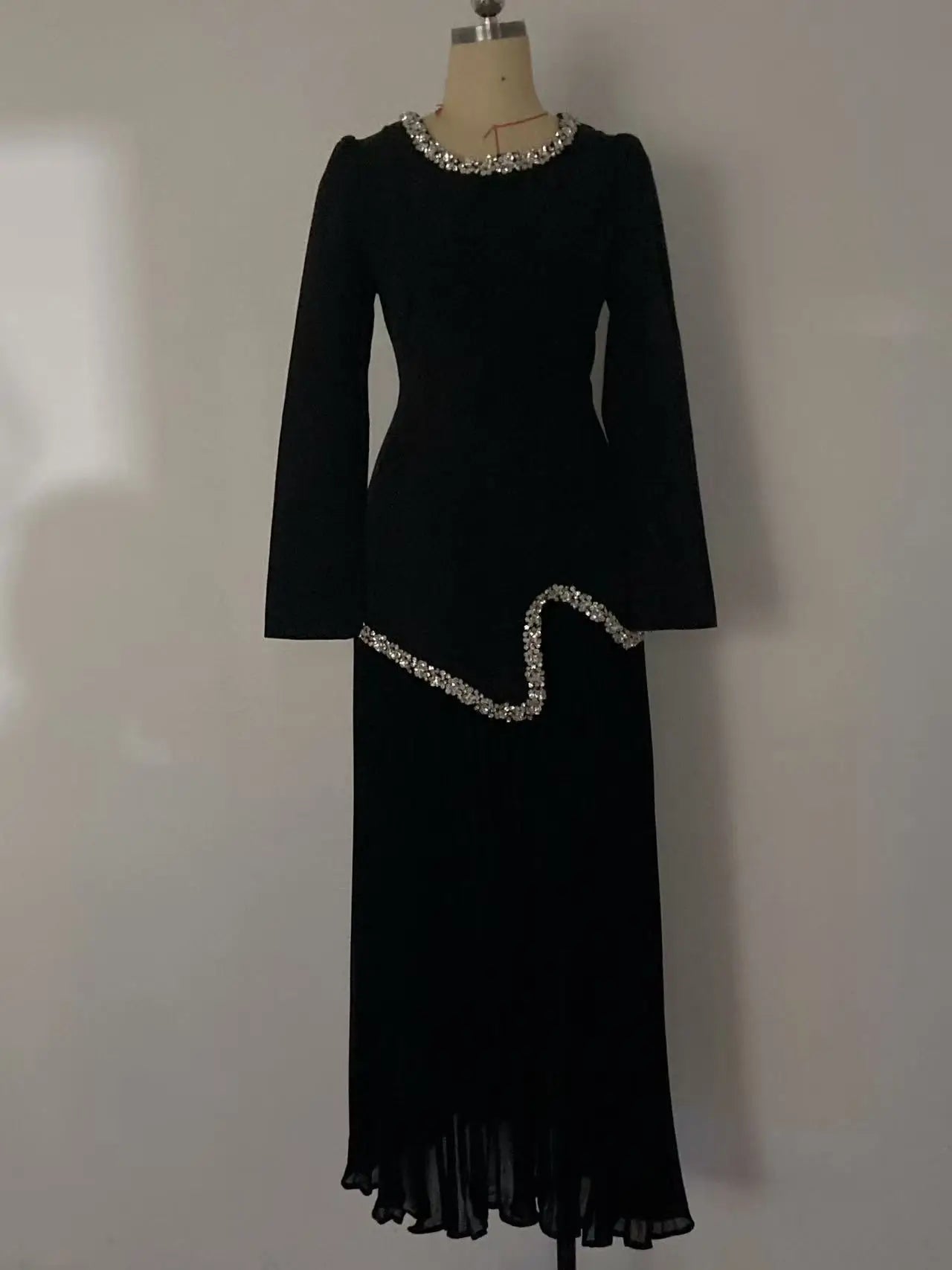 Abaya Pleated Dress Women Dubai Dresses Sequins Lace Up Islam Vestidos Long Robe Jalabiya Morocco Kaftan Eid Muslim Ramadan