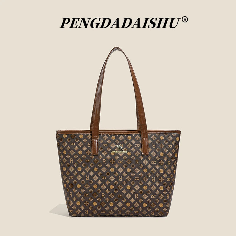 New women's cross-border fashion handbag, large-capacity shoulder bag, versatile and classic tote for commuting