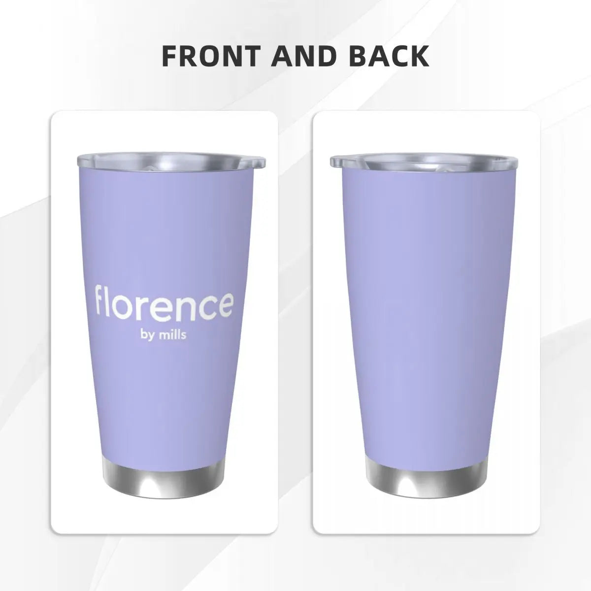 Florence By Mills Stainless Steel Tumbler Vacuum Insulated Mug Thermal Cold Cup Straw With Lid 20oz